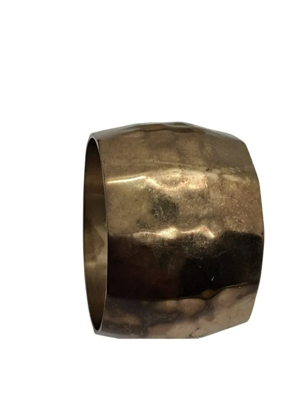 Vintage Brass Napkin Rings Set Of 6 Hammered India Table Decor Elegant Fancy